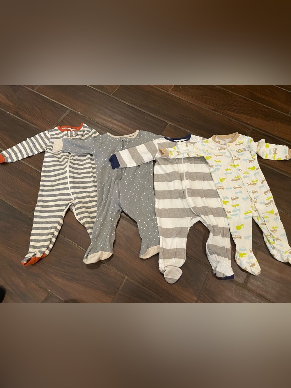 3-6 Months Footie Pajamas Set of Four